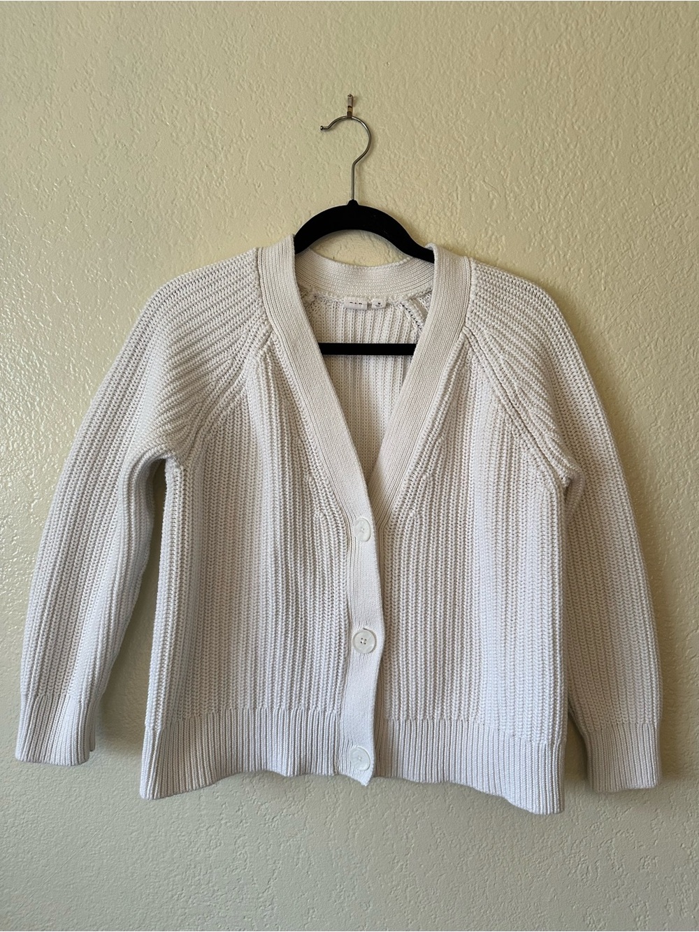 Gap Classic White Button-Front Knit Cardigan 100% Cotton